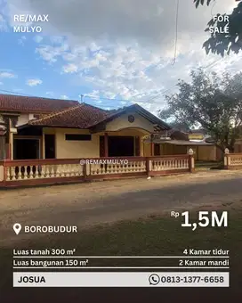 Dijual Rumah dengan halaman luas tepi jalan provinsi area Borobudur