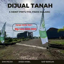 Tanah Siap Bangun Untuk rumah 5 menit pintu Tol Pakis  Malang