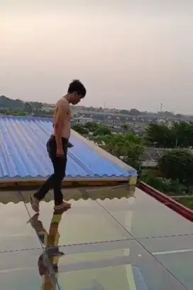 Canopy atap kaca polos 52