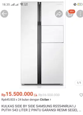 KULKAS SIDE BY SIDE INVERTER MERK SAMSUNG
