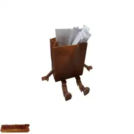 Tempat tusuk gigi mainan 3D paper bag bisa digerakkan