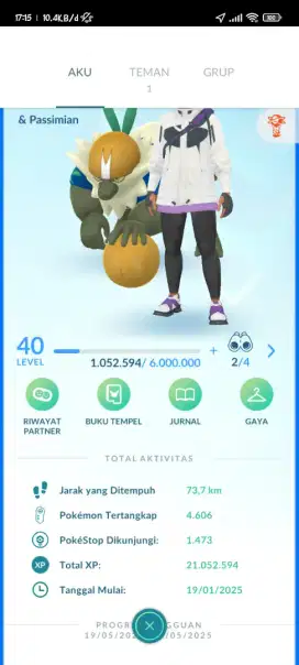 Akun Pokemon Go lv 40 Passimian