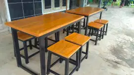 Set meja kursi warung makan, kedai