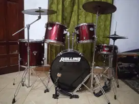 Drum Rolling HD series merah lengkap simbal