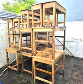 Cuci Gudang Meja Warkop Bekas, Full Kayu
