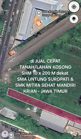 DIJUAL TANAH 0 JALAN RAYA KRIAN