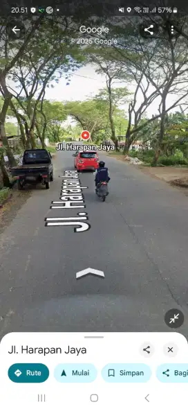 Tanah tepi jalan harapan jaya kotabaru ukuran 25 x 58