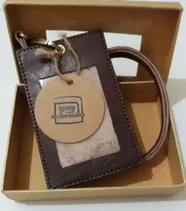 ID Card Name Tag Lanyard Kulit Sapi Asli