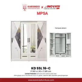 Lemari besi, lemari sliding 4 pintu, lemari sliding besi, lemari murah