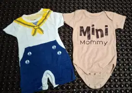 Baby Romper Blue White + Baby Jumper Mini Mommy Cream