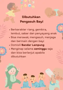 Dibutuhkan pengasuh bayi segera