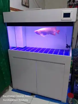 Aquarium 100*50*50 fulset filter bawah