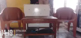 Meja jati kursi tamu minimalis