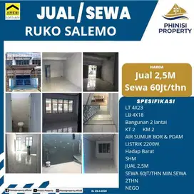 DIJUAL RUKO 2 LANTAI JALAN SALEMO AREA RAMAI