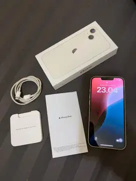 JUAL IPHONE 13 WHITE 128 GB MULUS seperti baru