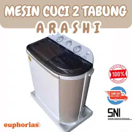 Mesin Cuci 2 Tabung ARASHI AWM 5,5KG - preloved