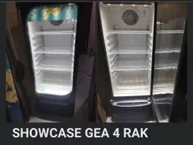 Jual showcase kulkas pendingin ukuran 4 rak merk GEA