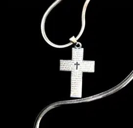 KALUNG TITANIUM SALIB DIA BAPA KAMI SET