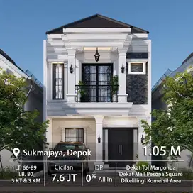 Rumah Mewah 2 Lantai Di Sukamaju, Depok. Dekat Hypermart Tole iskandar