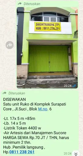 Disewakan Ruko Murah Dengan Lokasi Strategis Cocok Untuk Usaha