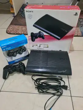PS3 Super slim 320gb stik 2 kondisi mulus