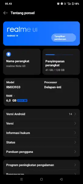 Realme Note 60 6+6/128
