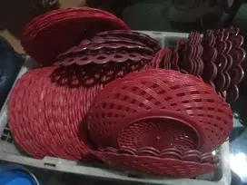 piring rotan plastik murah