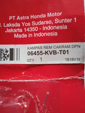 Kampas rem depan spacy dan sejenisnya