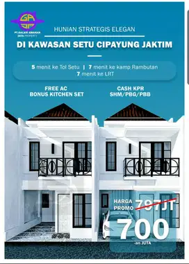 Rumah strategis setu cipayung jakarta timur 700 jutaan dekat tol bekas