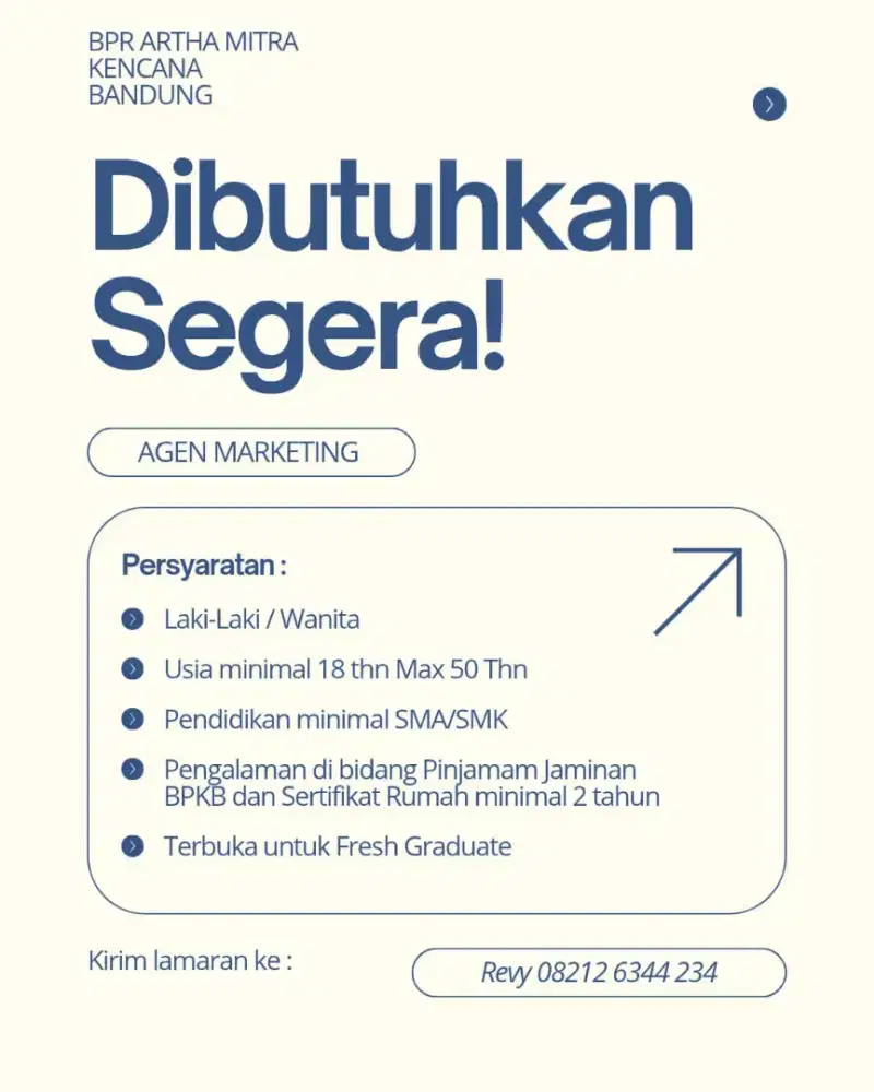 Agen Marketing BPR Artha Mitra Kencana