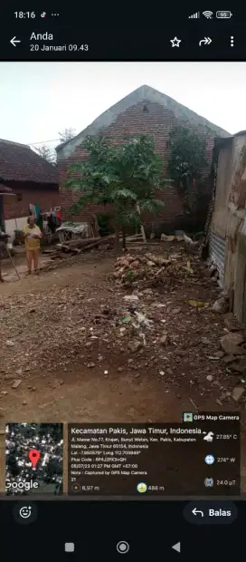 Dijual tanah didesa bunut wetan, krajan, pakis kab. Malang