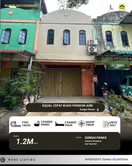 Dijual ruko 2 lantai pondok asri sungai panas batam