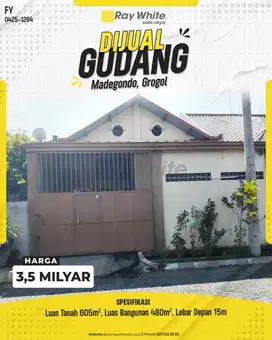 Dijual Gudang Murah di Perumahan Griya Parahyangan, Grogol
