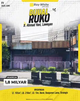 Dijual Ruko Murah Pinggir Jalan Dekat SPBU Manahan