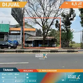 Z098 Tanah di Nol Jalan Raya Singosari Malang, Harga Miring