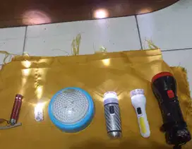 6bh Lampu:5 Senter LED dan 1 Push Lamp Led,Terang,murah,semua 35rb,NET