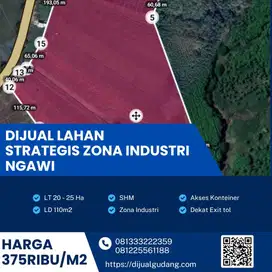 Dijual lahan industri lokasi Ngawi  luas 20Ha BU!