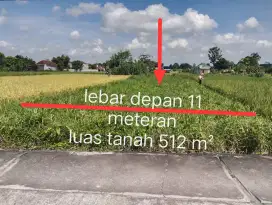 Tanah MILIK SENDIRI, mangku jalan, lebar depan 11 m
