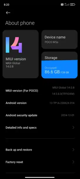 POCO M5s ram 6/128
