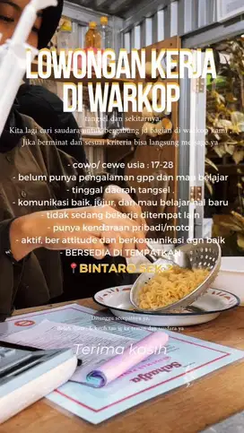 LOWONGAN KERJA WARKOP
