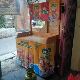 Gerobak booth kayu jati buat jualan