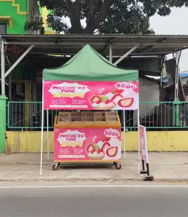 Booth / grobak + tenda lipat + 10 box kayu
