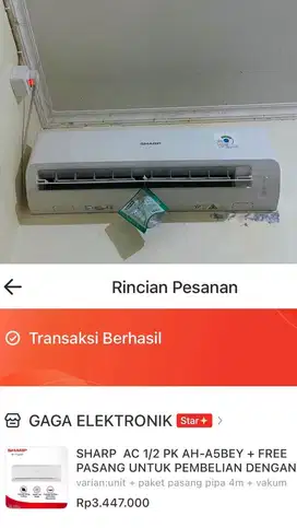 Dijual Ac sharp 1/2pk hemat listrik
