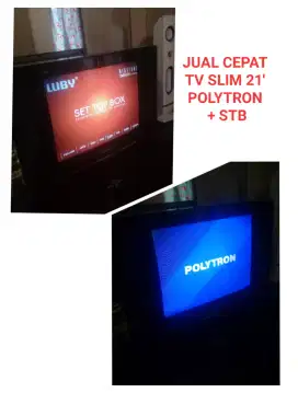 Jual cepat tv slim Polytron 21 inch+ stb gambar cakep