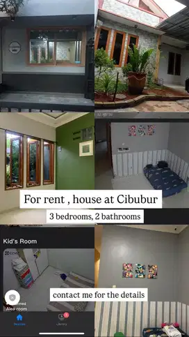 Disewakan Rumah : Cibubur (Belakang Citragran Cibubur)