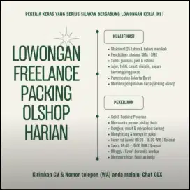 Lowongan Kerja Packing Online Shop / Olshop Grogol Petamburan Jakarta