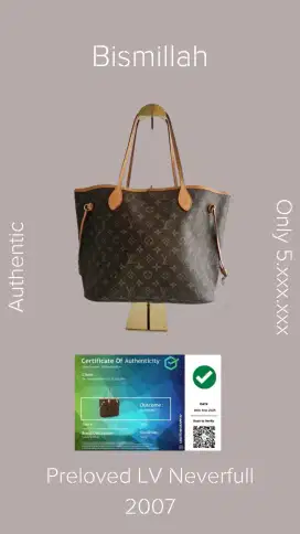 Preloved Tas LV Neverfull Authentic Th 2007