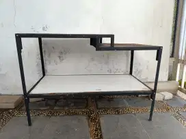 Meja besi bisa dilepas pasang ukuran 120x60 cm