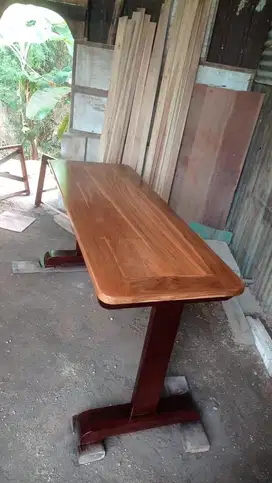 Meja kerja, setup komputer jati