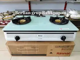COD (KOMPOR GAS RINNAI 2 TUNGKU 712 GA API LILIN TEMPERED GLASS SCHOTT